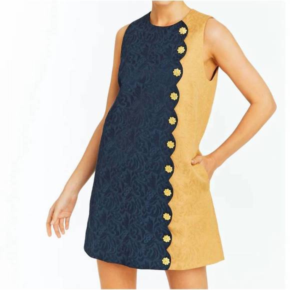 NEW MESTIZA NEW YORK etta mini dress in navy/tan - Picture 2 of 5